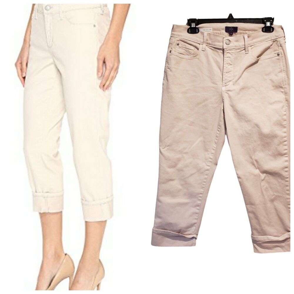 NYDJ Dayla Wide Cuff Capri Light Pink Women’s Size 10